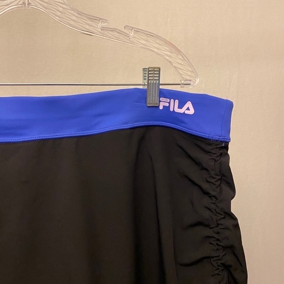 FILA SPORT XL Tennis Active Logo Skort Stretch Black / Blue Rouching, Adjustable - Picture 6 of 7